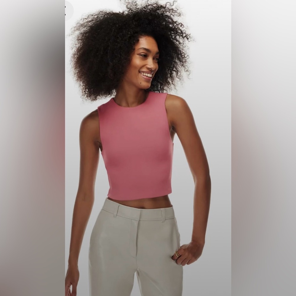 Babaton Aritzia Coral Pink Contour Muscle Tank-NWOT-Sz 2XL-Smoothing -Beautiful! - Picture 2 of 10